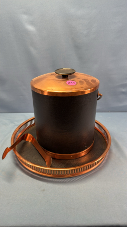 Copper Ice Bucket & Copper Clad Serving Tray