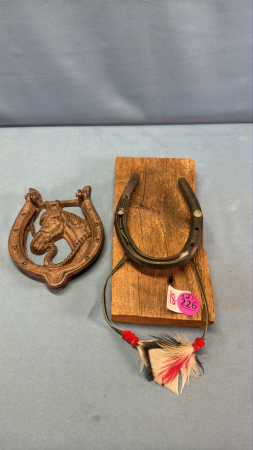 Cast iron Door Knocker & Horse Shoe Mounted