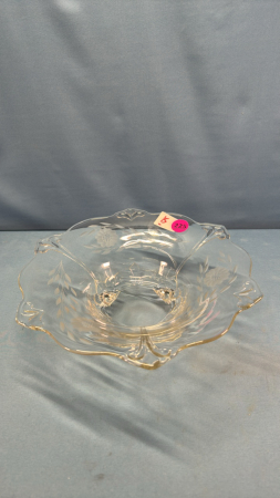 Footed 11in Wide Corn Flower Bowl