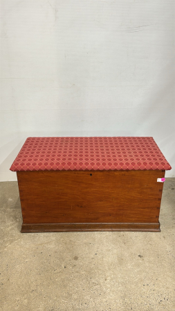 Wooden Chest with Upholestered Top