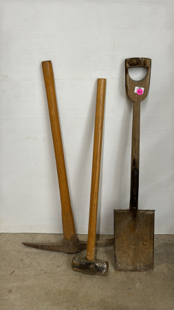 Pick Axe, Sledge Hammer, Edging Shovel