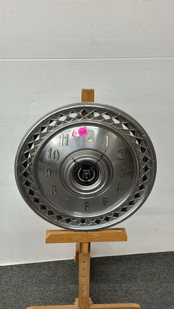 16in Metal Hub Cap Clock