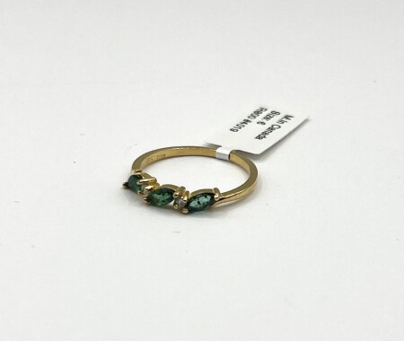 10KT Yellow Gold Natural Emerald w/Diamond Ring
