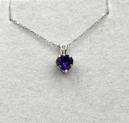 Sterling Silver Natural Amethyst Pendant