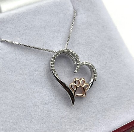 Sterling Silver Natural Diamond Heart