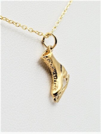 Gold Plated Sterling Silver Skate Charm Pendant