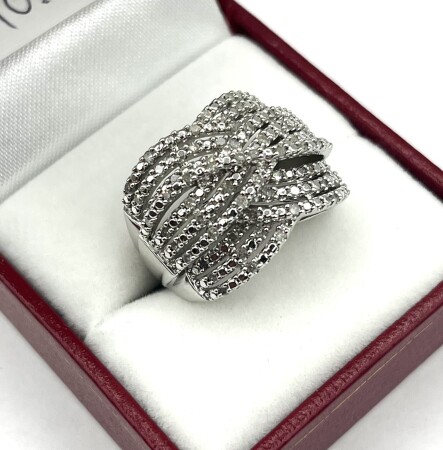 Sterling Silver Natural Diamond Ring