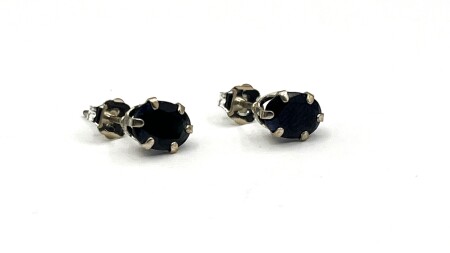 Sterling Silver Natural Blue Sapphire Earrings