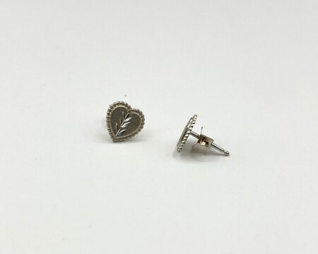 Sterling Silver Decorative Heart Shape Earrings