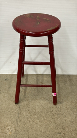 Vintage Wooden Counter Stool