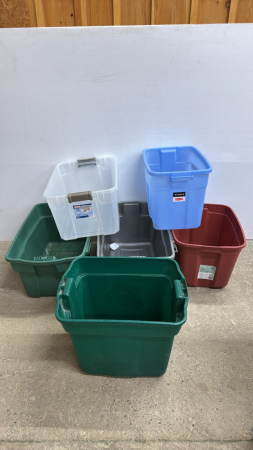 (6) Assorted Totes - No Lids