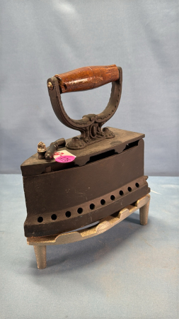Repro 8in Long Charcoal Iron on Trivet