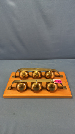 Pair of Brass Shaft Bells mounted on board