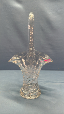 Glass 12in High Fancy Basket
