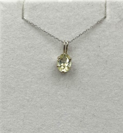 Sterling Silver Natural Lemon Quartz Pendant