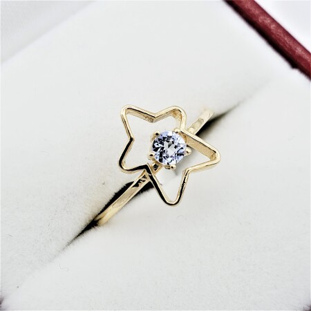10KT Yellow Gold Natural Tanzanite Star Shape Ring