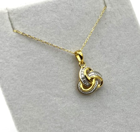 Yellow Plating Sterling Silver Diamond Pendant