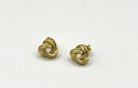 Yellow Plating Sterling Silver Diamond Earrings
