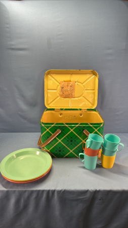 Vintage Metal Picnic Hamper