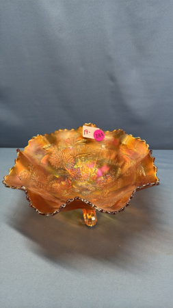 Carnvial 9in Fluted Footed Bowl