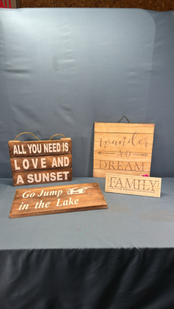 (4) Wooden Wall Plaques