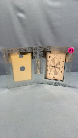 Folding Glass Clock/Picture Frame