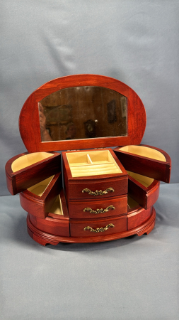 Wooden 12in Wide Jewellery Chest
