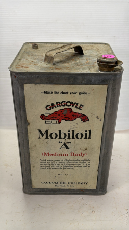 Gargoyle 5 Gal Mobiloil Tin