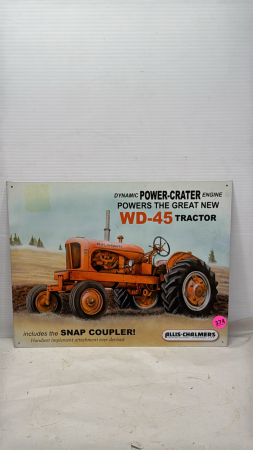 Repro Tin Allis Chalmers WD-45 Tractor Sign