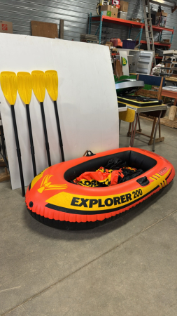 (3)Intex Explorer 200 Inflatable Dingys&4 paddles