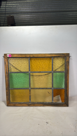 Leaded Glass Window with Damaged Panel