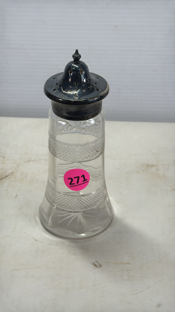 7in Sugar Shaker with Silver Plate Lid