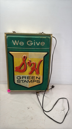 Wall Hung Light Up S&H Green Stamp Sign