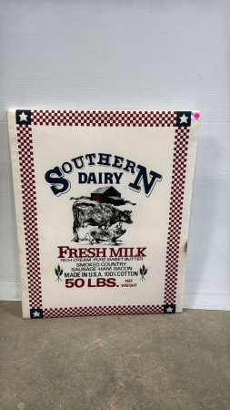 Southern Dairy Cloth Framed Sign