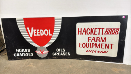 Veedol Hacknett Bros Farm Equipment Metal Sign