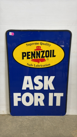 Pennzoil Double Sided Tin Sign
