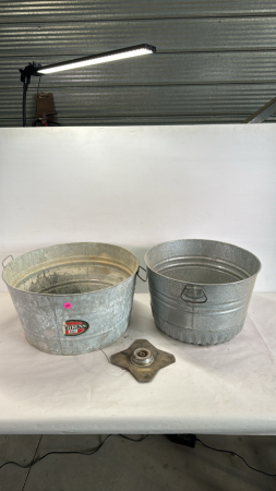 (2) Galvanized Bushell Tubs
