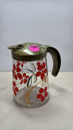 1950's Hand Painted Syrup Jar