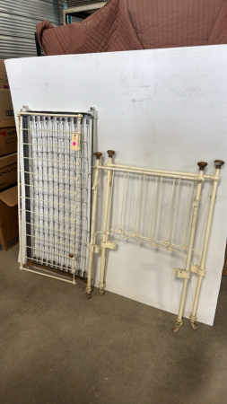Metal Doll Crib with Brass Accents