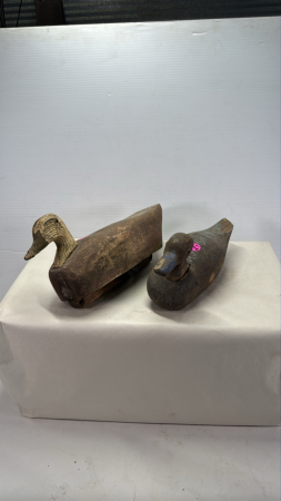 (2) Wooden Duck Decoys
