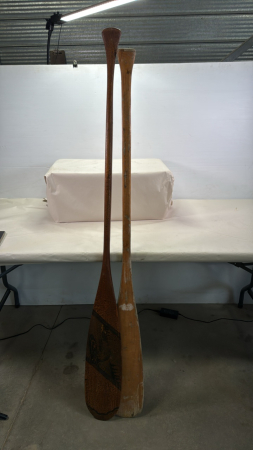 (2) Wooden Boat Paddles