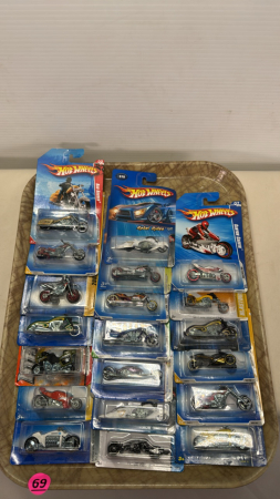 Approx. 20 Hot Wheels Motorcycles on Cards