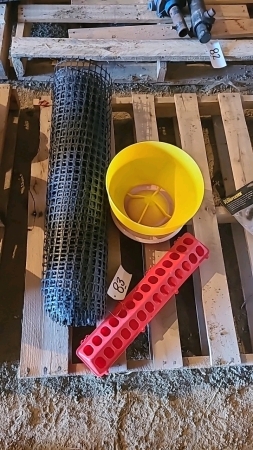 Lot of Chicken Feeders and Poly Mesh