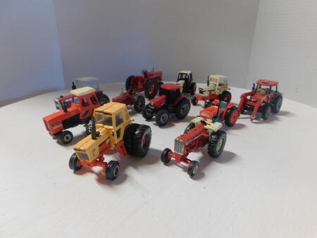 1/64 Lot of 11 Misc Tractors, Case, IH, Etc