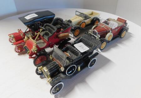 Lot of 5 Old Ford Cars, Assorted