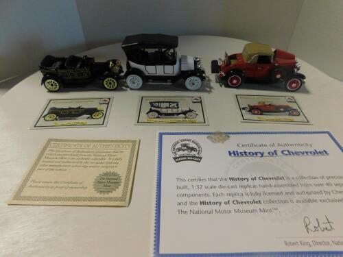 11 Chevy Roadster, '15 Chevy, '31 Chevy Cabriolet