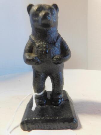 Cast Iron Bear Statue, Lousiville, Holding IH Logo