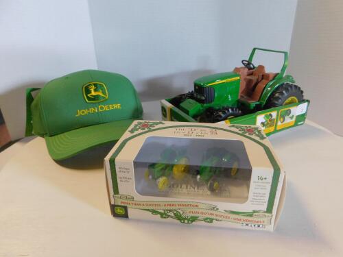 John Deere Ball cap, Tractor & 2 pc D 100 yr