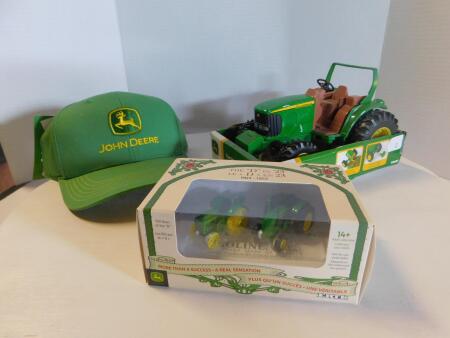 John Deere Ball cap, Tractor & 2 pc D 100 yr