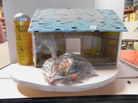Tin Barn w/Silo, Fencing & Animals